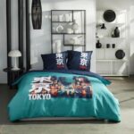 Comprar Juego de cama - hoy - java - 2 personas - 240x220 cm - algodón - estampado tokio - turquesa