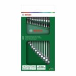 Comprar Juego de llaves combinadas bosch de 15 piezas (llaves de boca universales robustas con sistema métrico de 6-21 mm y diseño ergonómico)