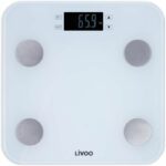 Comprar Livoo dom427w - báscula de pesaje corporal - 13 memorias de usuario - 180 kg - bandeja pantalla lcd de vidrio templado - blanco