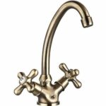 Comprar Mezclador de lavabo - edouard rousseau - retrosol - base Ø 52 mm - caño giratorio alto - bronce viejo