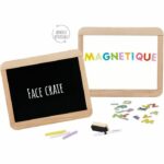 Comprar Pizarra escolar de madera - jeujura - magnética de doble cara: tiza y rotulador borrable