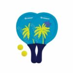 Comprar Raquetas de beachball - schildkrot - neopreno amarillo/azul con estampado verde - 2 pelotas Ø40mm - bolsa de malla resellable