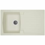 Comprar Stradour fregadero de cocina empotrado 1 bandeja + 1 escurridor arena - resina - 86 x 50 cm - blanco
