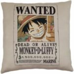 Comprar Cojín de doble cara - cuadrado - one piece - monkey d. luffy wanted - microfibra - 40 x 40 cm