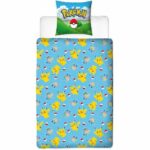 Comprar Juego de cama - pokemon - pikachu y sus amigos - azul - microfibra - 1 funda nórdica 140 x 200 cm + 1 funda de almohada 63 x 63 cm