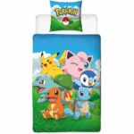 Comprar Juego de cama - pokemon - pikachu y sus amigos - azul - microfibra - 1 funda nórdica 140 x 200 cm + 1 funda de almohada 63 x 63 cm