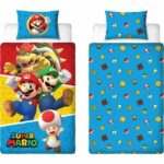 Comprar Juego de cama reversible - mario bros - mario y sus amigos iv - microfibra - 1 funda nórdica 140 x 200 cm + 1 funda de almohada 63 x 63 cm