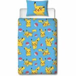 Comprar Juego de cama reversible - pokemon - pikachu y amigos - microfibra - 1 funda nórdica 140 x 200 cm + 1 funda de almohada 63 x 63 cm
