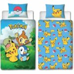 Comprar Juego de cama reversible - pokemon - pikachu y amigos - microfibra - 1 funda nórdica 140 x 200 cm + 1 funda de almohada 63 x 63 cm