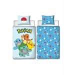 Comprar Juego de cama reversible - pokemon - pikachu y starter 1g iii - microfibra - 1 funda nórdica 140 x 200 cm + 1 funda de almohada 63 x 63 cm