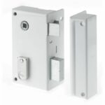 Comprar Cerradura vertical de superficie con rodillo derecho - yale - yav37d - blanco - 2 llaves incluidas - rejilla y portón