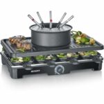 Comprar Combo raclette-fondue - severin - rg2347 - 8 personas - caquelon con 8 tenedores y 8 espátulas - negro