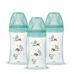 Comprar Conjunto de 3 dodie anti -color biberons iniciation+ - glass - 270ml - 0-6 meses - pacificador redondo - flujo 2