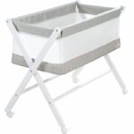Comprar Cuna plegable de colecho - roba - lona y malla - colchón y ruedas con freno - 90 x 45 cm - gris / blanco