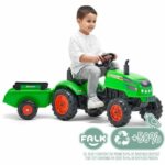 Comprar Falk - tractor de pedal verde x tractor con capó de apertura y remolque incluido
