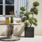 Comprar Jardinera cuadrada de 40 cm - eda - carel - 26 l - con ruedas - para exterior o interior - 39 x 39 x 39 cm (alto) - gris antracita