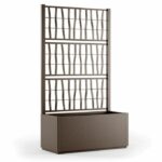 Comprar Jardinera ethica rectangular 80 cm con enrejado color topo