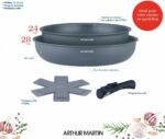 incluida inducción - arthur martin - am2977 - antiadherentes - Ø 24-28 cm + mango extraíble - gris mate