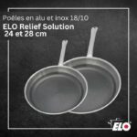 Comprar Juego de 2 sartenes de inducción - elo - relief solutions - acero inoxidable 18/10 elodur select antiadherente – Ø 24 y 28 cm