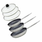 Comprar Juego de 3 sartenes de inducción con tapa de cristal - elo - profesional - acero inoxidable 18/10 elodur - Ø 24