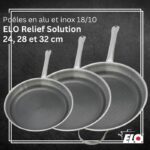 Comprar Juego de 3 sartenes de inducción - elo - relief solutions - acero inoxidable 18/10 elodur select antiadherente - Ø 24-28-32 cm
