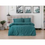 Comprar Juego de cama - 1 funda nórdica 220x240 cm + 2 fundas de almohada 60x60 cm - 100% algodón satén - azul