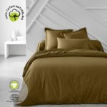 Comprar Juego de cama - hoy - 220 x 240 cm - algodón orgánico - bronce - incluye 2 fundas de almohada