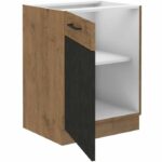 Comprar Mueble bajo rock - melamina con decoración roble lancelot y gris matera - 1 puerta - l60 x h82 cm
