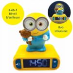 Comprar Reloj despertador minions con luz nocturna 3d y efectos de sonido - lexibook