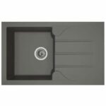 Comprar Stradour fregadero de cocina empotrado 1 recipiente + 1 escurridor aloa - resina - 81 x 50 cm - gris hormigón