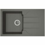 Comprar Stradour fregadero de cocina empotrado 1 recipiente + 1 escurridor aloa - resina - 81 x 50 cm - gris hormigón