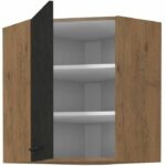 Comprar Columna de esquina rock - melamina decoración roble lancelot y gris matera - 1 puerta - l58 x h72 cm