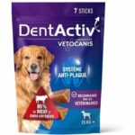 Comprar Dentactiv - 7 barritas - vetocanis - 7 barritas de higiene bucal de carne de vacuno para perros de más de 15 kg