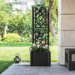 Comprar Jardinera cuadrada italia con enrejado - 30l - plástico - antracita