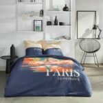 Comprar Juego de cama - hoy - java - 2 personas - 240x220 cm - algodón - estampado parís - azul