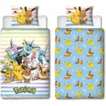Comprar Juego de cama reversible - pokemon - pikachu y eevee - microfibra - 1 funda nórdica 140 x 200 cm + 1 funda de almohada 63 x 63 cm