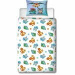 Comprar Juego de cama reversible - pokemon - pikachu y starter - azul - microfibra - 1 funda nórdica 140 x 200 cm + 1 funda de almohada 63 x 63 cm