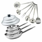 Comprar Juego de sartenes fackelmann eterna de acero inoxidable de 3 piezas (20