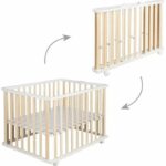 Comprar Parque infantil plegable - roba - 75 x 100 cm - altura regulable - ruedas - madera / blanco