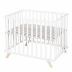 Comprar Parque infantil roba - 75 x 100 cm - gris. incluye alfombra de juegos 'lil planet' - madera lacada en blanco